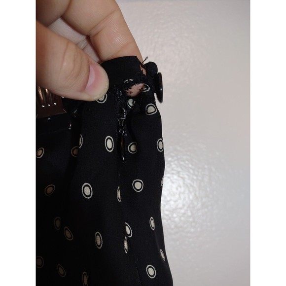 Jones New York 12 Silk Skirt Black White Polka Dot Ruffle Hem - Picture 7 of 9